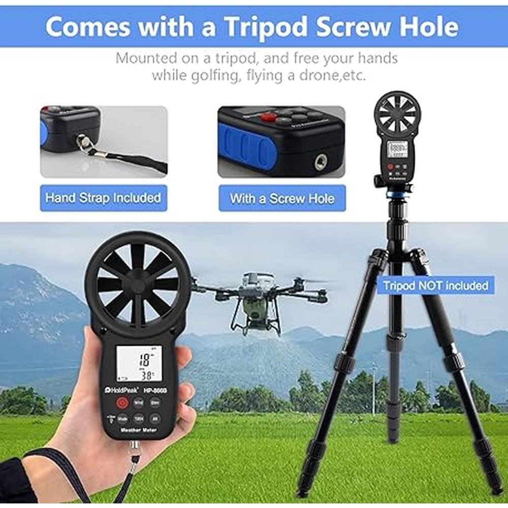 Wind Speed: HoldPeak 866B Digital Anemometer Handheld Wind – Close-up Detail