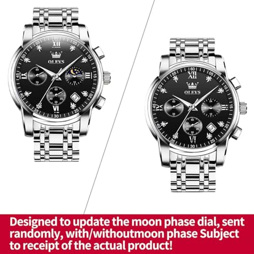 Watch Men: OLEVS Black Watches for Men – Side View