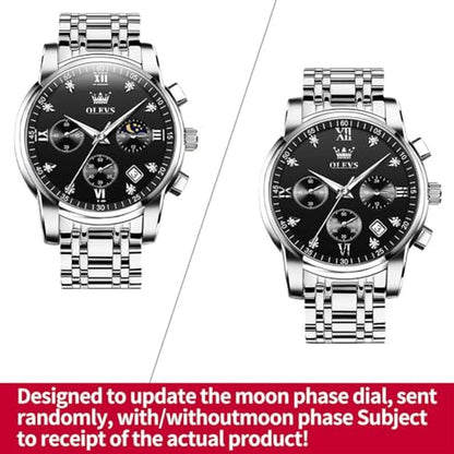 Watch Men: OLEVS Black Watches for Men – Side View