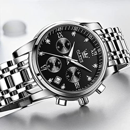 Watch Men: OLEVS Black Watches for Men – In Use