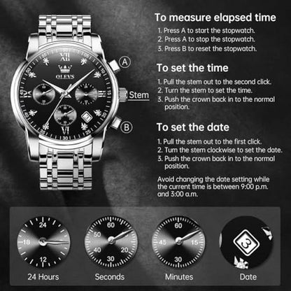 Watch Men: OLEVS Black Watches for Men – Packaging