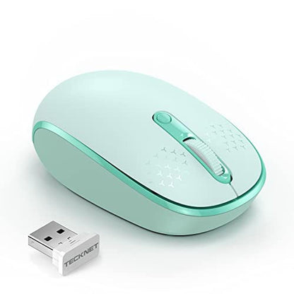 Wireless Laptop Mouse: TECKNET 2.4G Quiet Computer Mouse – Front View