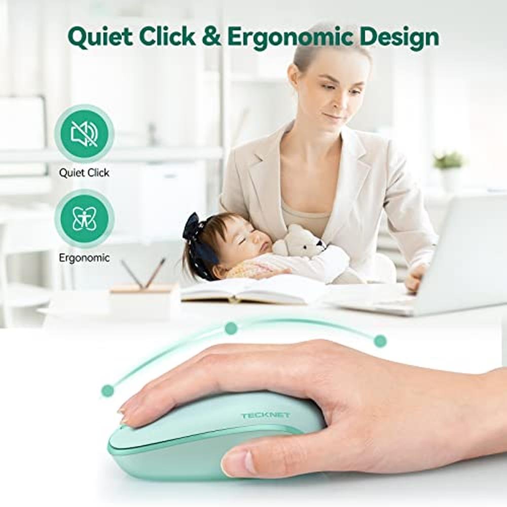 Wireless Laptop Mouse: TECKNET 2.4G Quiet Computer Mouse – In Use