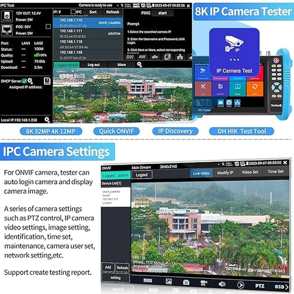 Tester Camera: Rsrteng CCTV Tester 8K 32MP 12MP IP Camera – Packaging