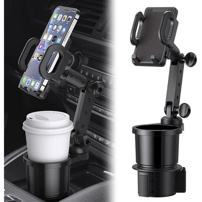 Car Cup Holder Phone Mount: Universal Auto Cell Phone Stand – Front View