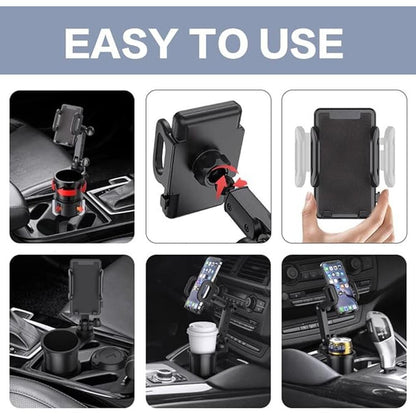 Car Cup Holder Phone Mount: Universal Auto Cell Phone Stand – Close-up Detail