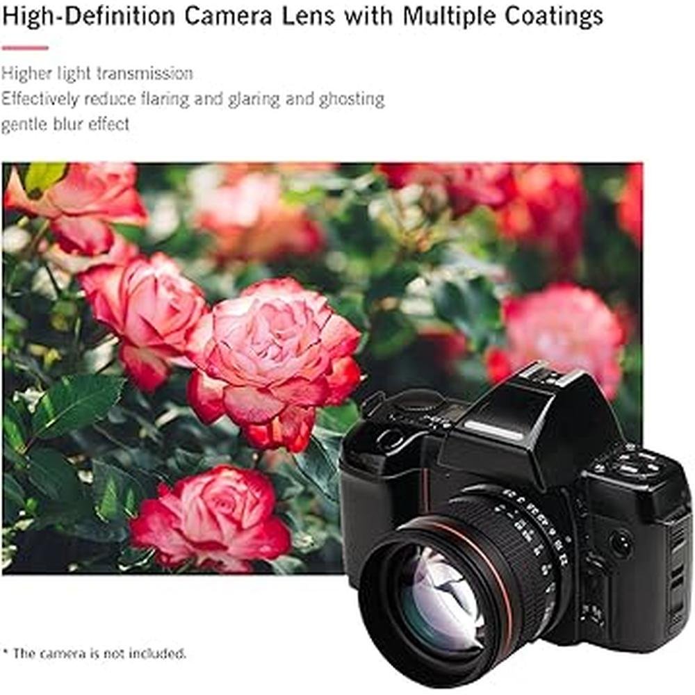 85mm Lens: Camnoon F1.8 Large Aperture Medium Telephoto – Side View