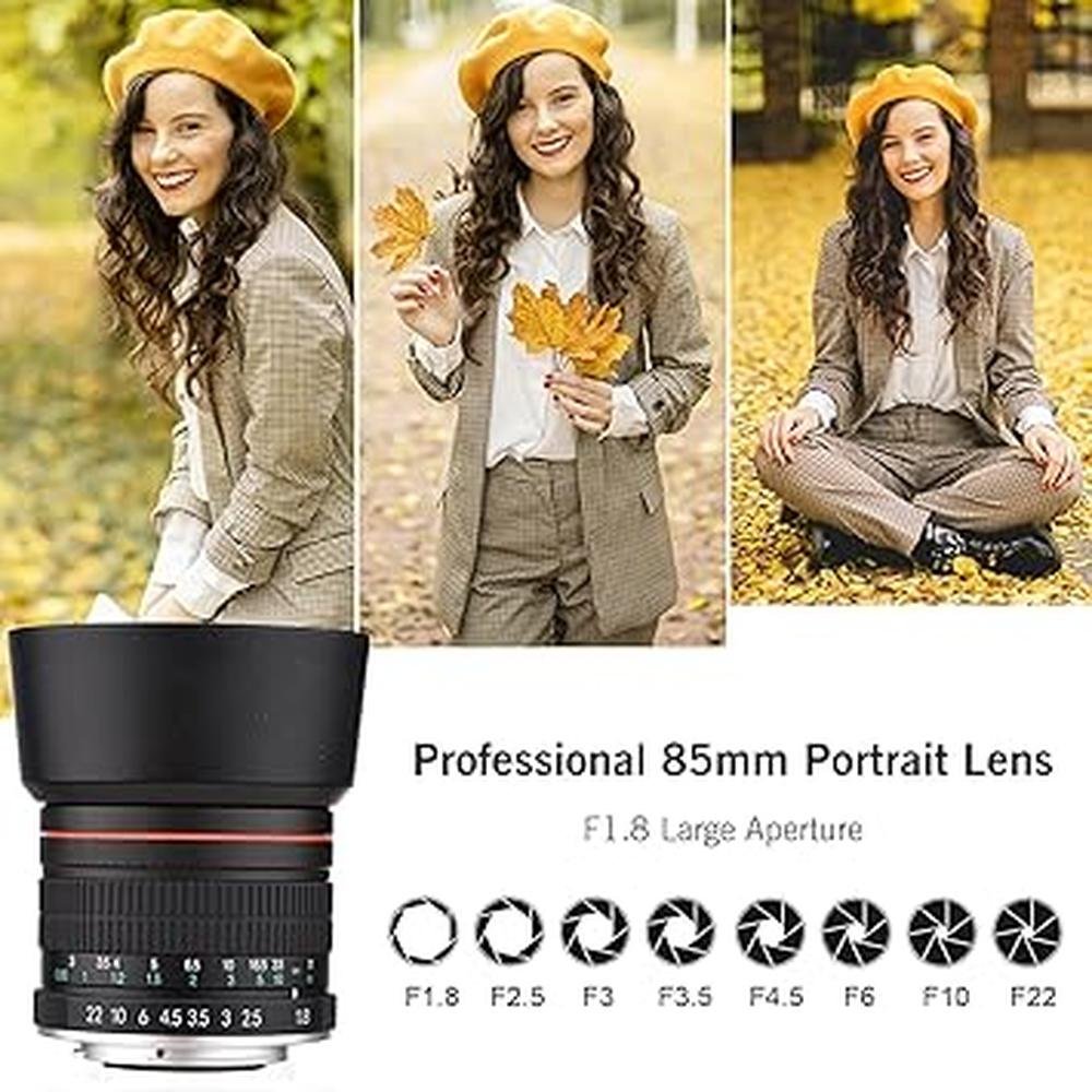 85mm Lens: Camnoon F1.8 Large Aperture Medium Telephoto – Packaging