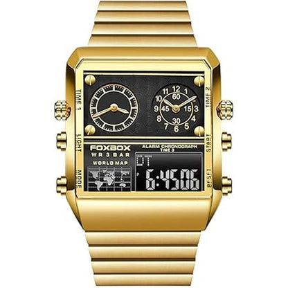Weicam Men Luxury Luminous Waterproof Square Dial Digital – Front View