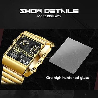 Weicam Men Luxury Luminous Waterproof Square Dial Digital – Close-up Detail