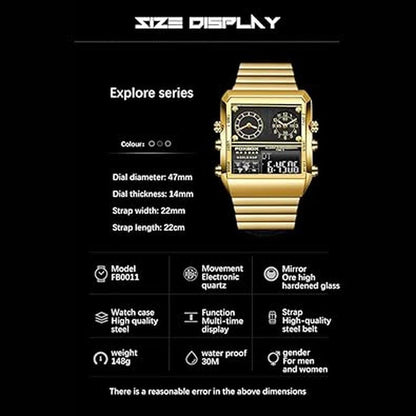 Weicam Men Luxury Luminous Waterproof Square Dial Digital – In Use