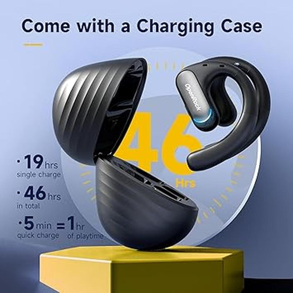 Open Ear Headphones: OpenRock Pro Wireless Earbuds 5.2 – Side View
