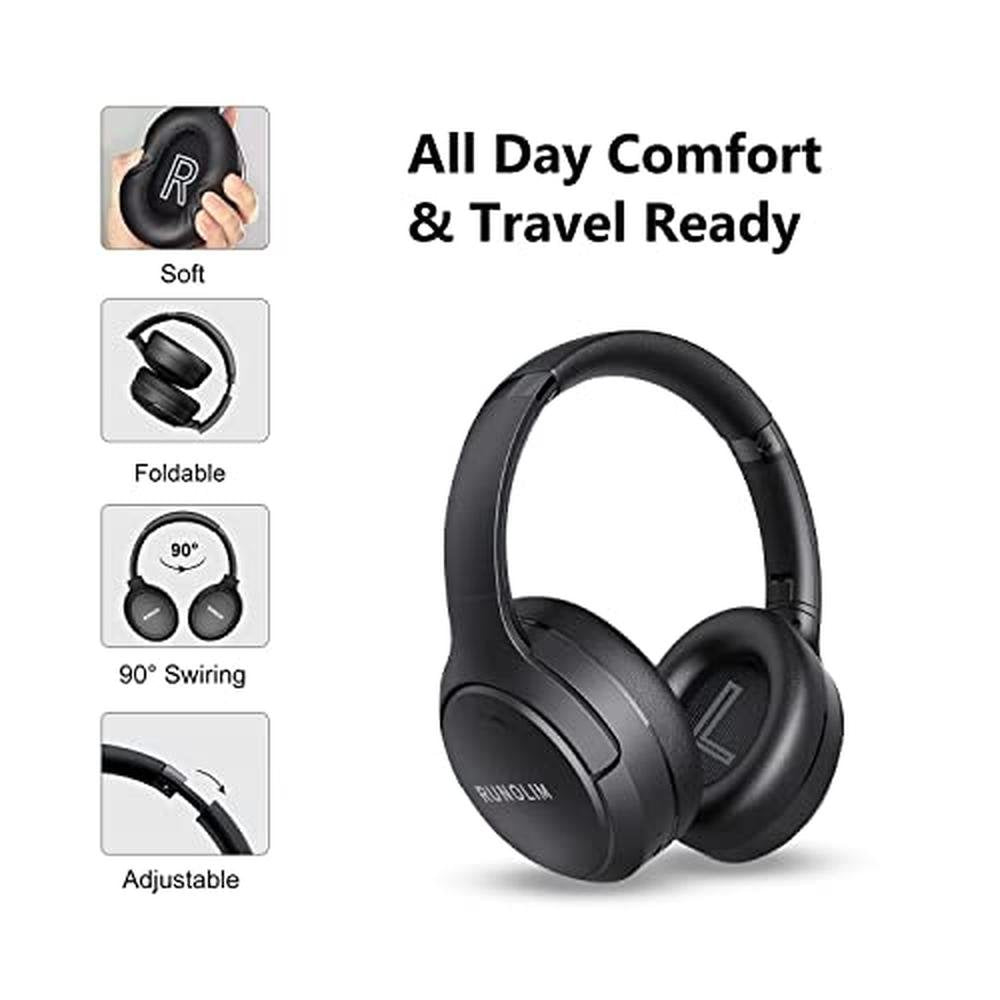 Headphones Runolim: RUNOLIM Hybrid Active Noise Cancelling – In Use