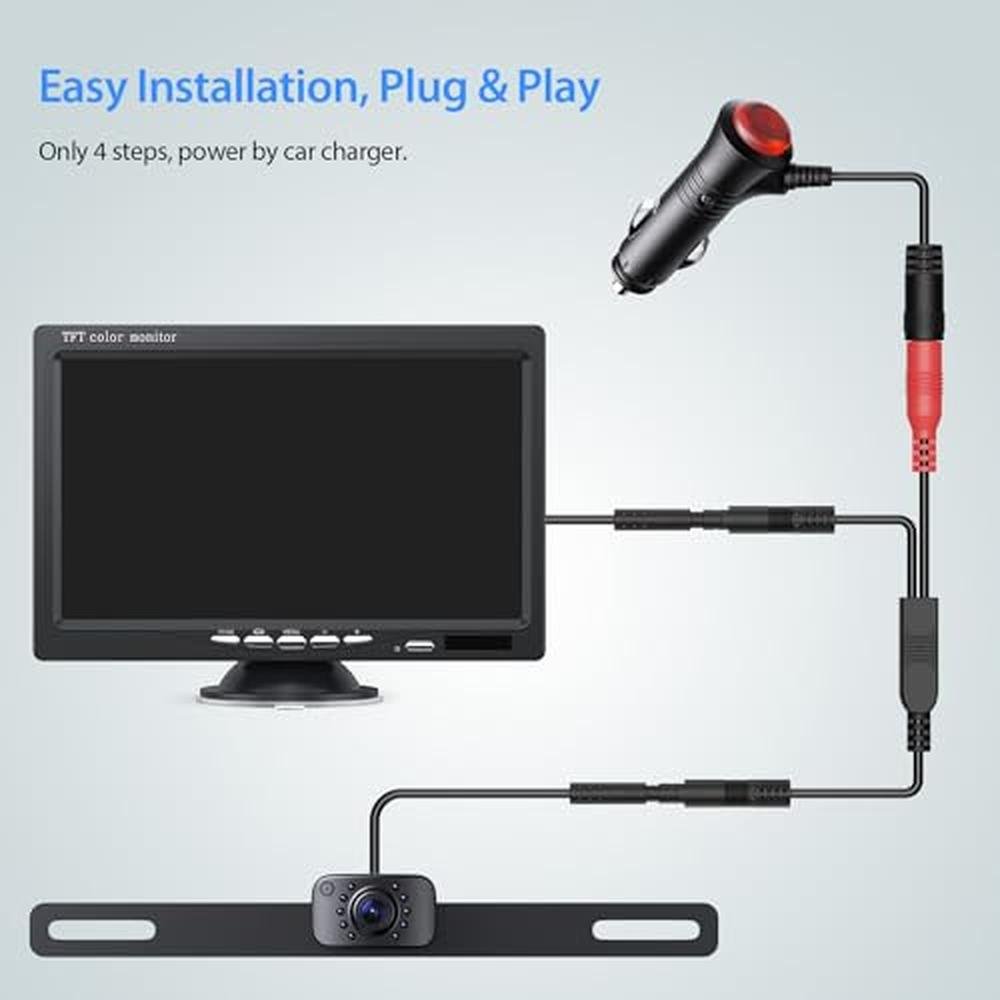 Erapta Backup Camera: eRapta AY7 7-inch 2K HD Front Rear – Close-up Detail