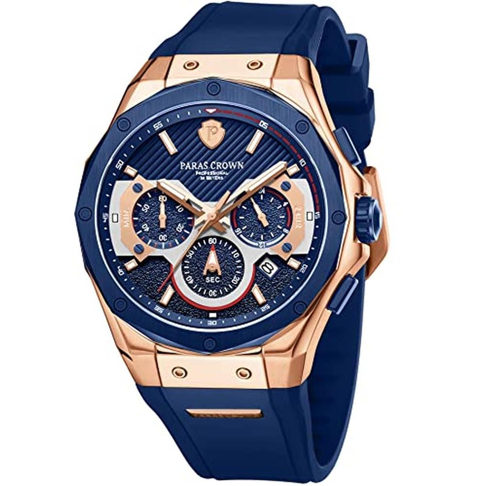 PC PARAS CROWN Mens Watches Fashion Luxury Quartz – Front View