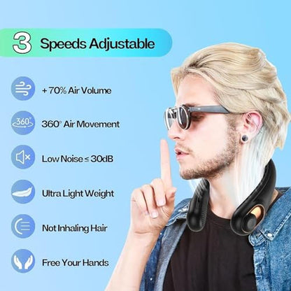 Neck Fan: KIDEE Portable Bladeless Neck Fan – Side View