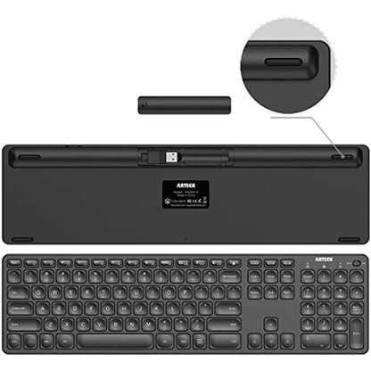 Arteck 2.4G Wireless Keyboard and Mouse Combo – Side View