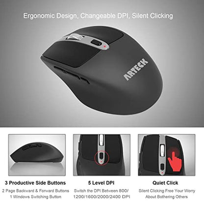 Arteck 2.4G Wireless Keyboard and Mouse Combo – Close-up Detail