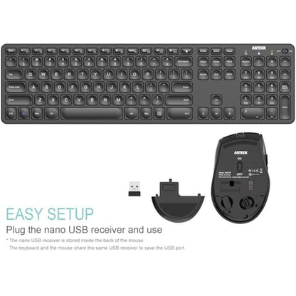 Arteck 2.4G Wireless Keyboard and Mouse Combo – In Use