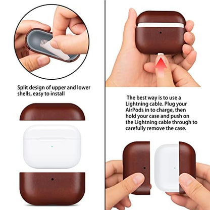 Leather Case: Maogoam AirPods Pro 2 Genuine Crystal – In Use