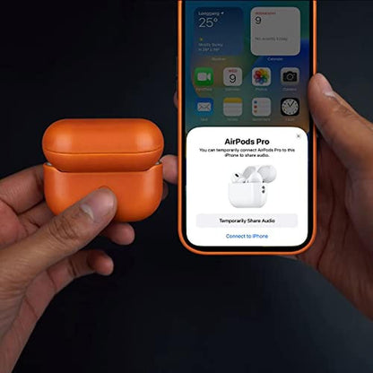Leather Case: Maogoam AirPods Pro 2 Genuine Crystal – Side View