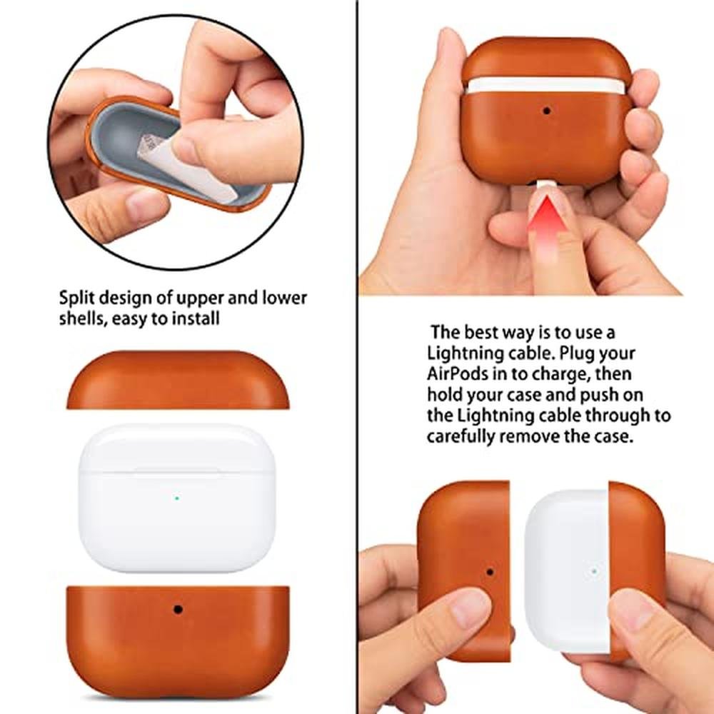 Leather Case: Maogoam AirPods Pro 2 Genuine Crystal – In Use