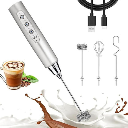 Frother Coffee: Nahida Silver Milk Frother Wand for Coffee – Front View