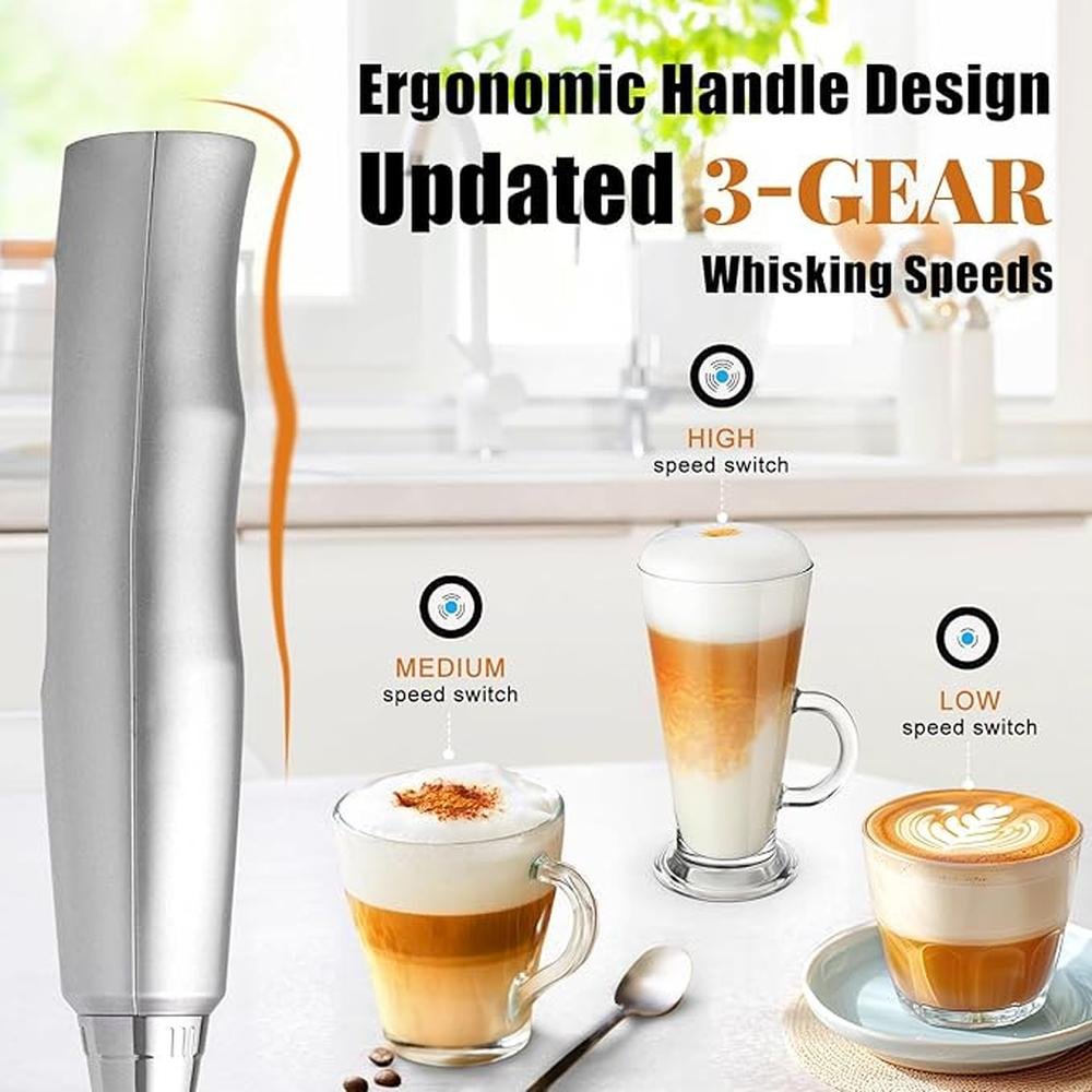 Frother Coffee: Nahida Silver Milk Frother Wand for Coffee – Close-up Detail