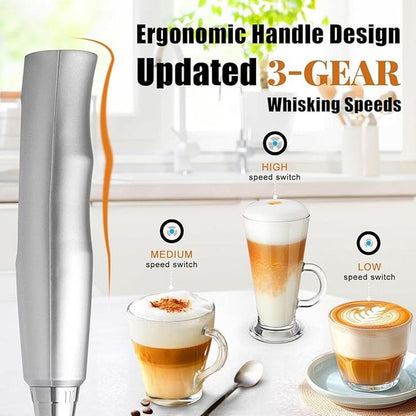 Frother Coffee: Nahida Silver Milk Frother Wand for Coffee – Close-up Detail