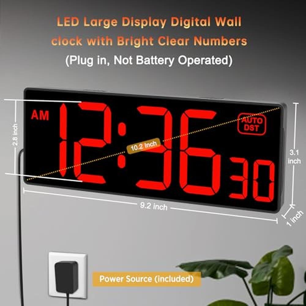 Advanced Fitness Tracking: Soobest Digital Wall Clock with – Side View