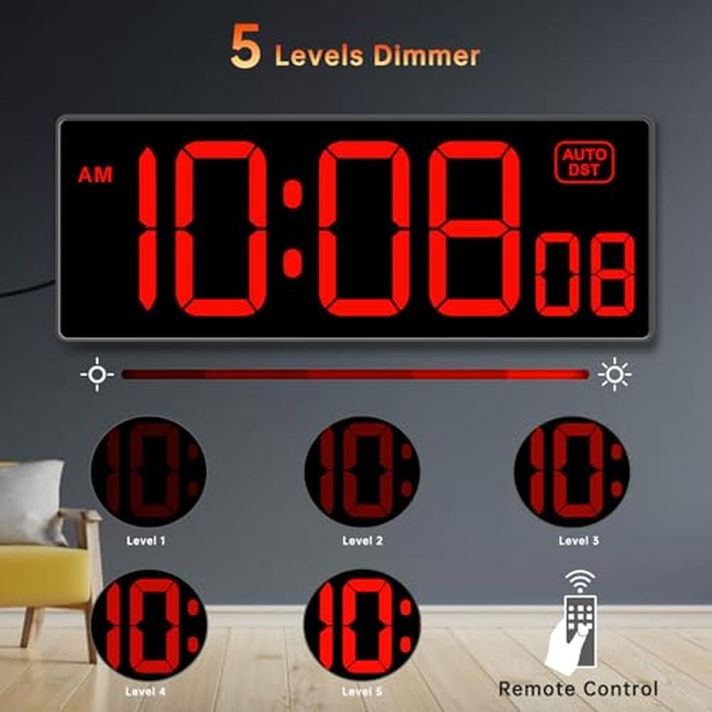 Advanced Fitness Tracking: Soobest Digital Wall Clock with – Close-up Detail