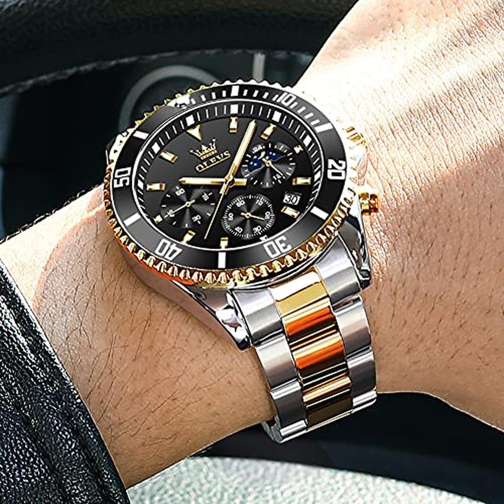 Watches Olevs: Olevs Men's Two-Tone Stainless Steel Analog – In Use