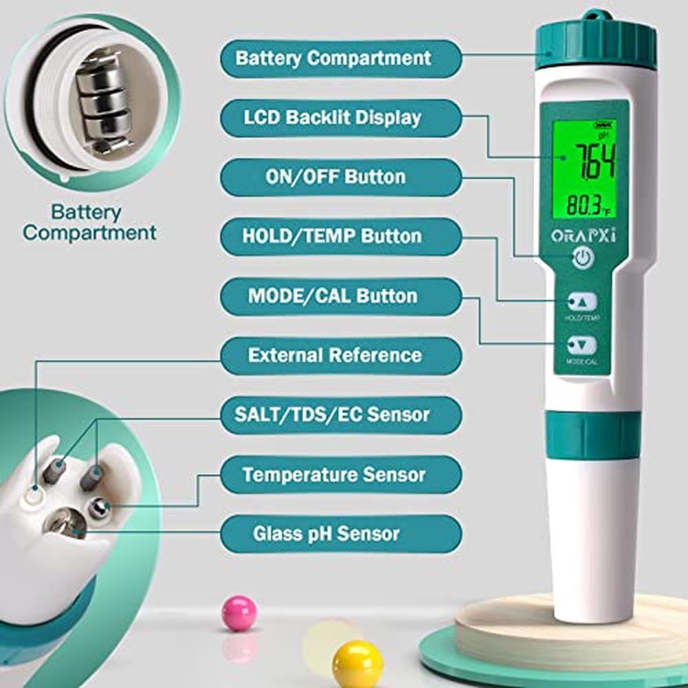 Saltwater Pool pH and Salinity Measurement – Side View