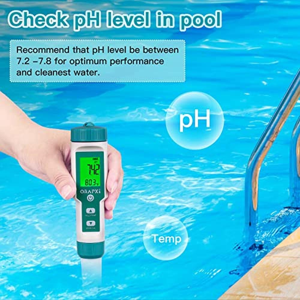 Saltwater Pool pH and Salinity Measurement – Close-up Detail