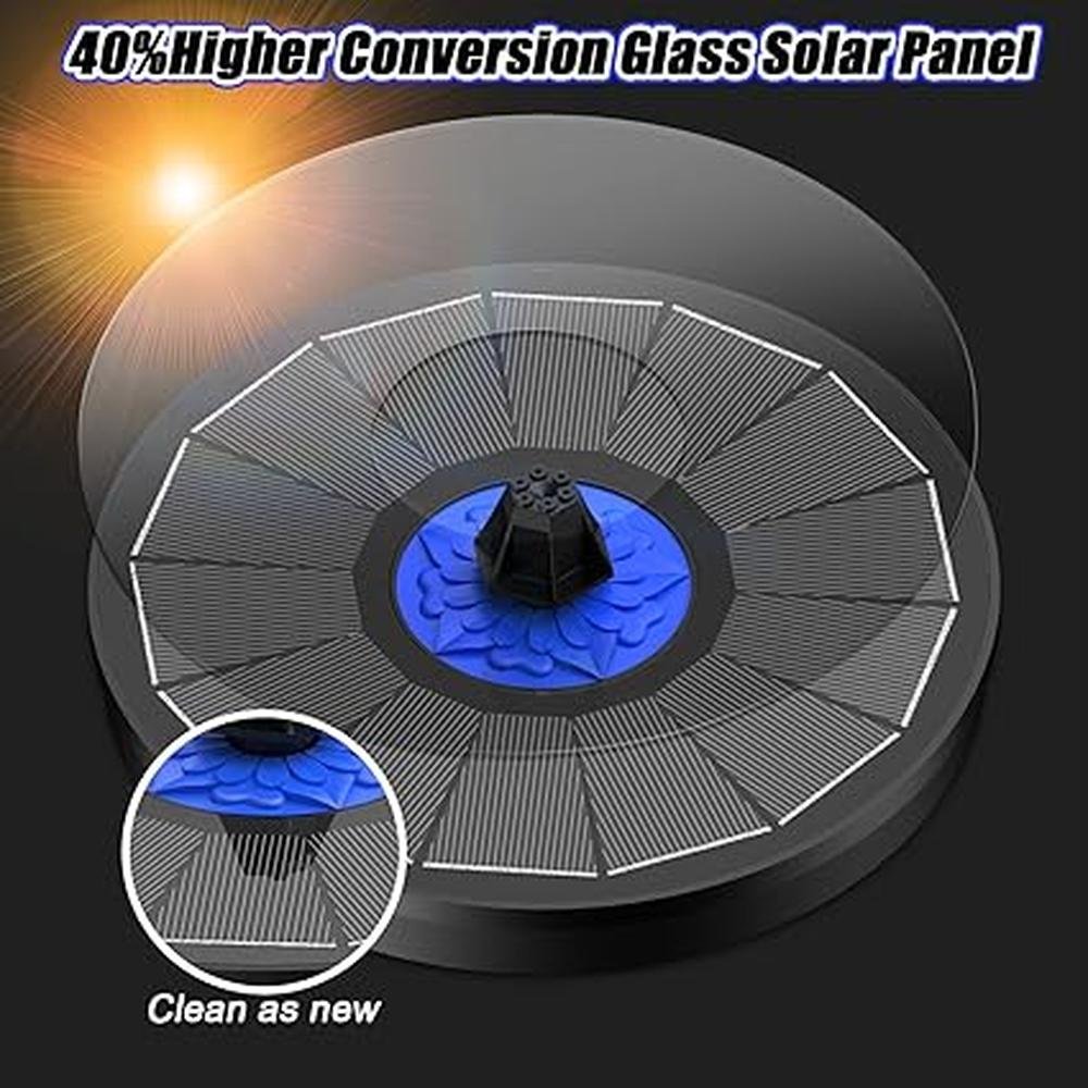 Solar SZMP Fountain: SZMP 3.5W Solar Powered Bird Bath – Side View