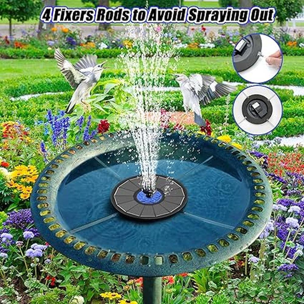 Solar SZMP Fountain: SZMP 3.5W Solar Powered Bird Bath – In Use
