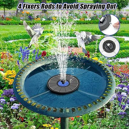 Solar SZMP Fountain: SZMP 3.5W Solar Powered Bird Bath – In Use