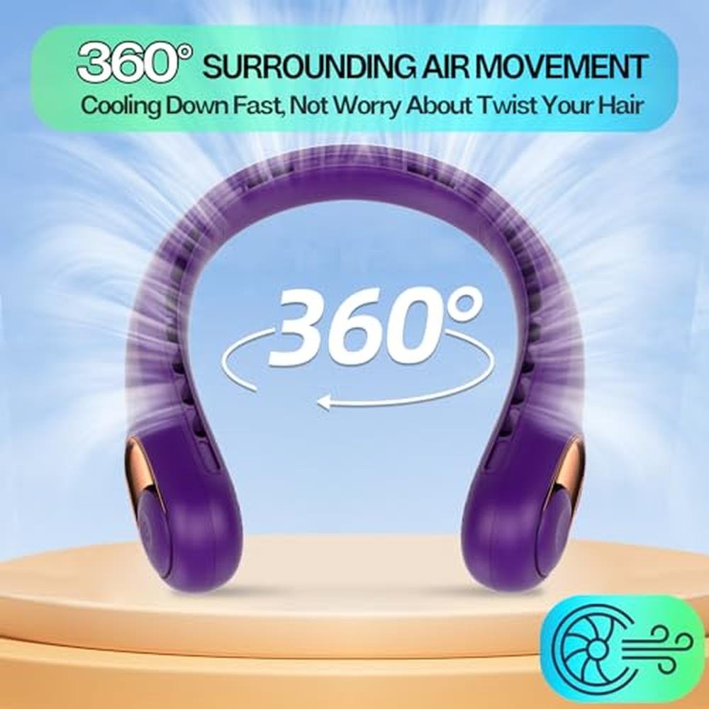 Neck Fan: KIDEE Portable Rechargeable Ultra-Quiet 4000mAh – Packaging