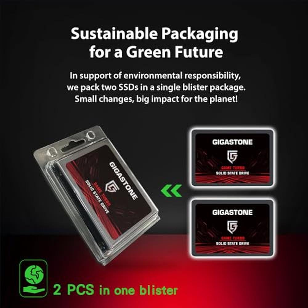 SATA Gigastone: Gigastone SATA SSD 512GB 2-Pack 2.5 Inch – Close-up Detail