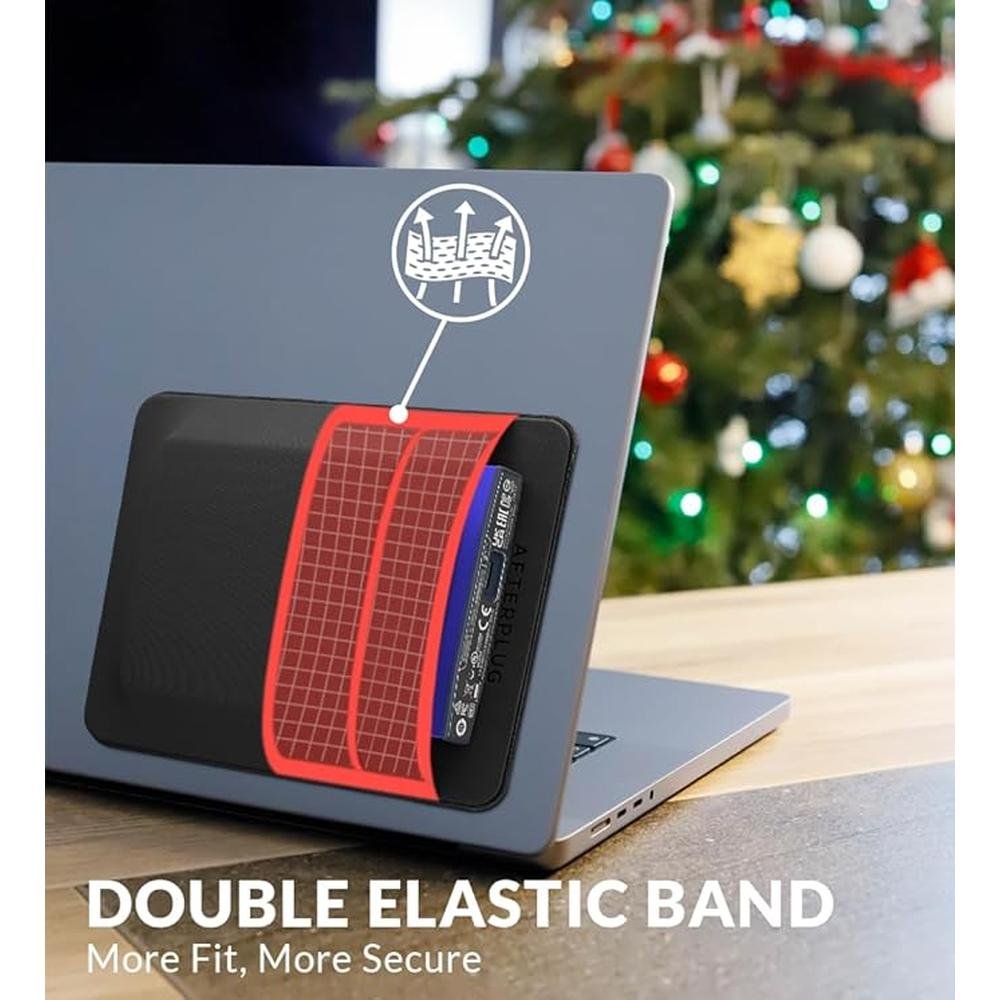 2-Pocket Adhesive Pouch for Laptop – In Use