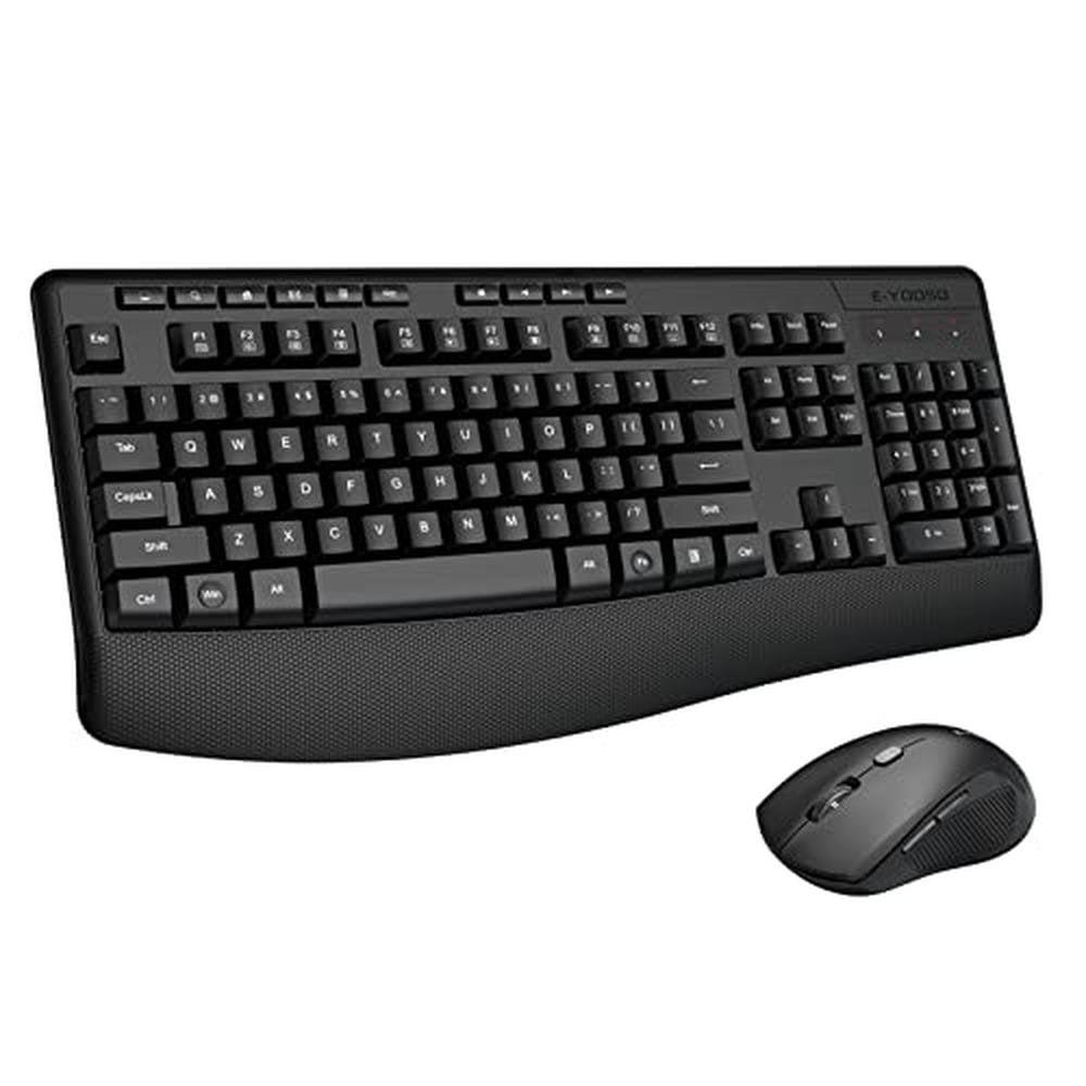 Wireless Keyboard Mouse: E-YOOSO 2.4GHz Full-Sized – Front View
