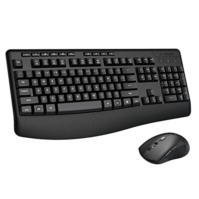 Wireless Keyboard Mouse: E-YOOSO 2.4GHz Full-Sized – Front View