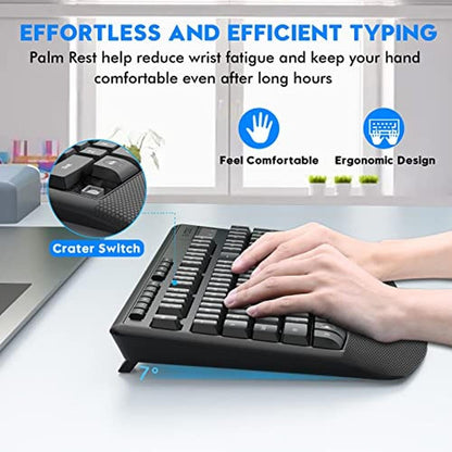 Wireless Keyboard Mouse: E-YOOSO 2.4GHz Full-Sized – Close-up Detail