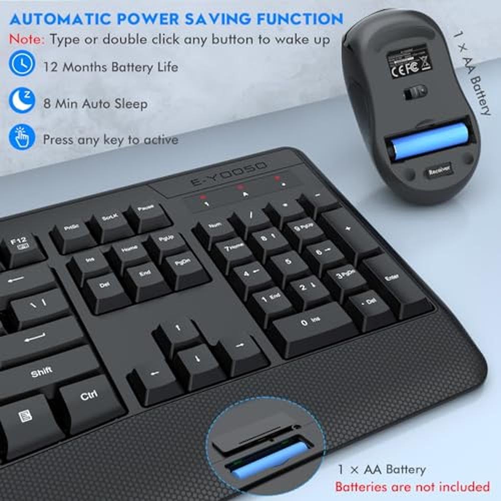 Wireless Keyboard Mouse: E-YOOSO 2.4GHz Full-Sized – Packaging