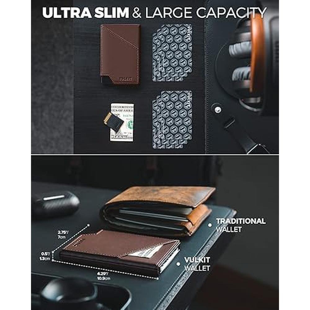 Vulkit Pop Up Wallet: Vulkit RFID Blocking Slim Aluminum – Side View