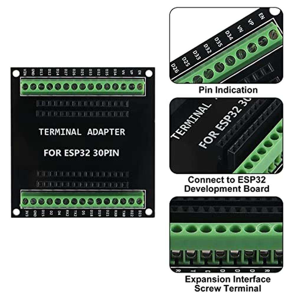 ESP32 Board: 3PCS ESP32 Breakout Board GPIO 1 into 2 – Side View