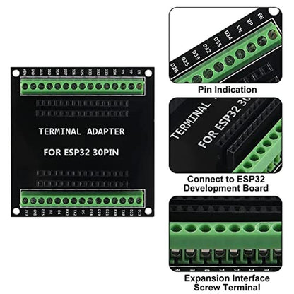 ESP32 Board: 3PCS ESP32 Breakout Board GPIO 1 into 2 – Side View