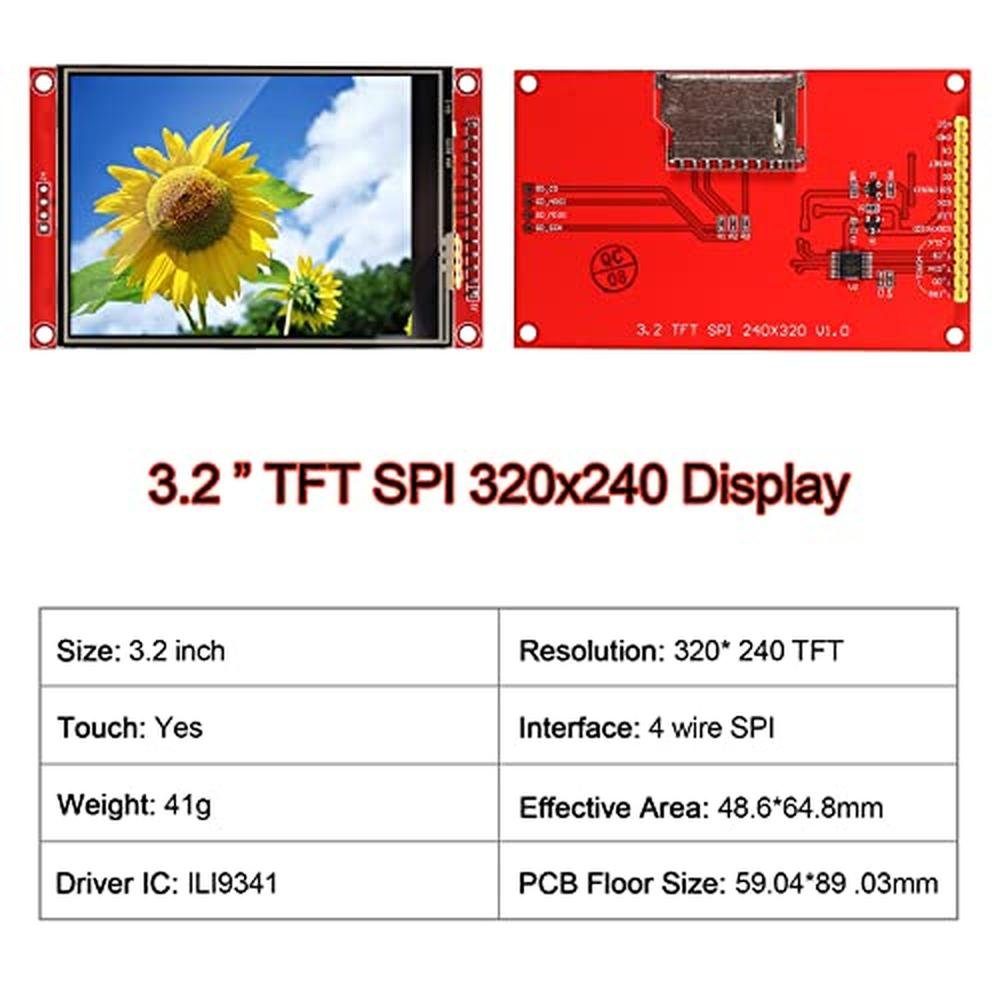 Touch SPI: DIANN 3.2 ILI9341 TFT LCD Display Touch Panel – Side View