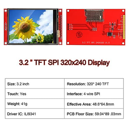 Touch SPI: DIANN 3.2 ILI9341 TFT LCD Display Touch Panel – Side View