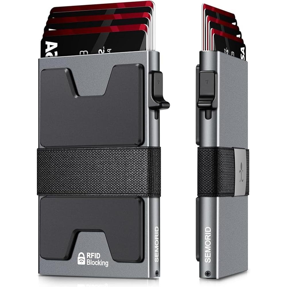 Wallet Slim: Premium Aluminum Card Holder – Front View